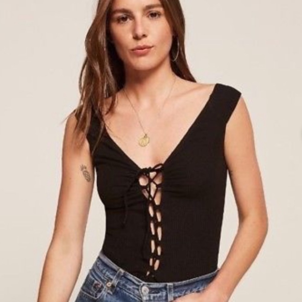 NWOT Reformation Lace up Top